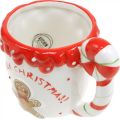 Floristik21 Weihnachtstasse Tasse Merry Christmas Weiß Keramik H10,5cm