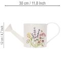 Weiße Metall Gießkanne mit Blumenmotiv 13,5cm Deko Pflanzkanne | Floristik21.de