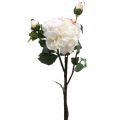 Floristik21 Weiße Rosen Kunstblumen Rose groß mit drei Knospen 57cm