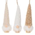 Floristik21 Deko Wichtelfiguren Holz Textil 17 cm Beige Weiß Braun 6er-Set Innenbereich
