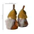 6er-Set Wichtelfiguren mit Strickmützen aus Stoff und Kunststoff, Herbstfarben, ca. 10 cm hoch | Floristik21.de