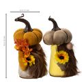 Herbstfigur Kürbiswichtel 16 cm Stoff Orange und Braun 2er-Set | Floristik21.de
