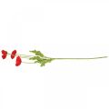 Floristik21 Kunstblume Mohn Rot mit 4 Blüten Klatschmohn H60cm