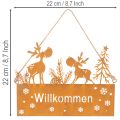 Willkommensschild Edelrost Rentier Winterdeko L22cm 2St | Floristik21.de