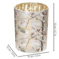 Windlicht Glas 12cm Zweigdesign Gold Innenseite | Floristik21.de