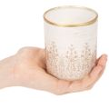 Windlicht Glas Teelichthalter Blumenmuster Ø8cm H9cm 2St | Floristik21.de