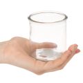Glaswindlicht rund klares Glas Teelichthalter 8cm 3er-Set | Floristik21.de