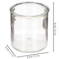 Glaswindlicht rund klares Glas Teelichthalter 8cm 3er-Set | Floristik21.de