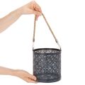 Windlicht Metall Deko Laterne Henkel Anthrazit Ø16cm 2St | Floristik21.de