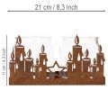 Windlicht Metall Glaseinsatz Edelrost Deko Kerzen 21,5cm | Floristik21.de