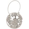 Floristik21 Windlicht Metall Hängedeko Deko Laterne Grau Ø14cm H13cm