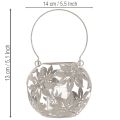 Windlicht Metall Hängedeko Deko Laterne Grau Ø14cm H13cm | Floristik21.de