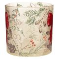 Windlicht Glas 15cm mit roter