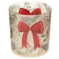 Floristik21 Windlicht Glas 8cm mit Weihnachtsmotiv Rot-Grün 2er-Set für Innenräume