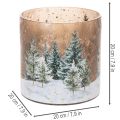 Windlicht Glas 20cm Winterwald-Motiv Innenbereich | Floristik21.de