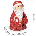 Nikolaus Teelichthalter Keramik 15cm rot mit Sternen für Tischdekoration | Floristik21.de