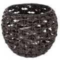 Floristik21 Windlicht geflochten Schwarz, Braun Sommerdeko Ø31cm H25cm