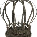 Krone als Windlicht, Kerzendeko, Metallkrone Antik-Optik H28cm Ø21cm | Floristik21.de