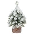 Floristik21 Winterdeko Tannenbaum in Grün Weiß Ø7cm H14cm 4St - Festliche Mini-Weihnachtsbäume
