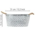 Zinkschale groß oval 31cm x 20cm H15cm | Floristik21.de