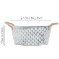 Zinkschale oval mit Seilgriffen 27cm x 17,5cm H12cm | Floristik21.de