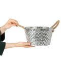 Zinkschale rund mit Seilgriffen Ø25cm H14cm | Floristik21.de