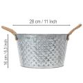 Zinkschale rund mit Seilgriffen Ø28cm H16cm | Floristik21.de