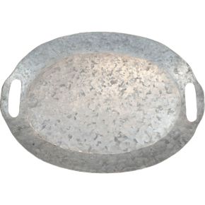 Floristik21 Deko Tablett oval Metalltablett Zinktablett 47×34×3cm