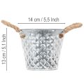 Zinktopf mit Seilgriffen Ø14,5cm H13cm | Floristik21.de