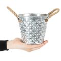 Zinktopf mit Seilgriffen Ø14,5cm H13cm | Floristik21.de