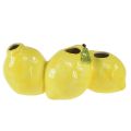 Floristik21 Zitronen Deko Vase Keramik 3 Öffnungen 21,5x11x8cm