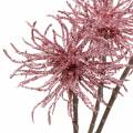 Floristik21 Künstlicher Clematis-Zweig Pink mit Glitter 46cm