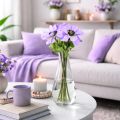 Anemone Kunstblumen Flieder Windröschen Elegant Deko 4er Set | Floristik21.de