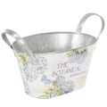 Floristik21 Blumenschale mit Griffen Hortensien Metall 26×13×14,5cm