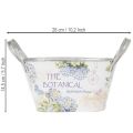 Blumenschale mit Griffen Hortensien Metall 26×13×14,5cm | Floristik21.de