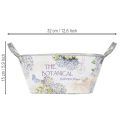 Blumenschale mit Griffen oval Metall Hortensien 32×15×15cm | Floristik21.de