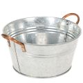 Floristik21 Blumenschale rund mit Griffen Metall Schale Ø17,5cm H9cm