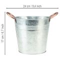 Blumentopf mit Griffen Metall Deko Eimer Ø16cm H15cm | Floristik21.de