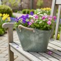 Blumentopf mit Griffen Tasche Metall Jute 24,5×17×15,5cm | Floristik21.de