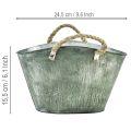 Blumentopf mit Griffen Tasche Metall Jute 24,5×17×15,5cm | Floristik21.de