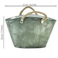 Blumentopf mit Jutegriffen Metall Handtasche 31×20×17cm | Floristik21.de