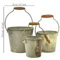 Deko Eimer Metall Rost Vintage Ø15/17,5/22cm 3er-Set | Floristik21.de