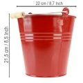 Deko Eimer Metall Übertopf Rot Ø22cm H21,5cm 6L | Floristik21.de