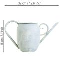Deko Gießkanne Vintage Metall Weiß Blau 32x11x18cm Dekoaccessoire | Floristik21.de