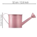 Deko Gießkanne Rosa Metall Übertopf Ø13,5cm H12,5cm für Floristik und Innendekoration | Floristik21.de