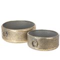 Floristik21 Deko-Schale Antik Look Metall Übertopf Golden Ø37/31cm 2er-Set
