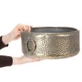 Deko-Schale Antik Look Metall Übertopf Golden Ø37/31cm 2er-Set | Floristik21.de