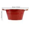 Deko Schale mit Griffen Metall Blumenschale Rot Ø29cm H14,5cm | Floristik21.de