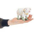 Deko-Schwein Gummistiefel Bauernhoffigur Blumenkranz Polyresin 15,5cm | Floristik21.de