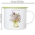 Deko Tasse Pflanztopf emailliert Ø11,5cm H10cm | Floristik21.de